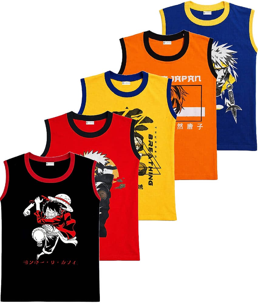 SILVER FANG Pack of 5 Boys Cotton T-Shirt ( Multi Color )