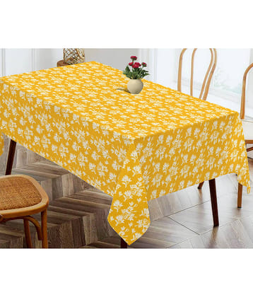 Oasis Hometex Printed Cotton 4 Seater Rectangle Table Cover ( 152 x 138 ) cm Pack of 1 Yellow