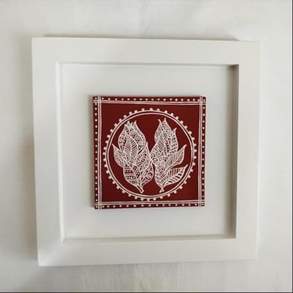  HIMADRI (Uttarakhand Government Undertaking Aipan Hand Painted Tile Wall Art-Bhramkamal