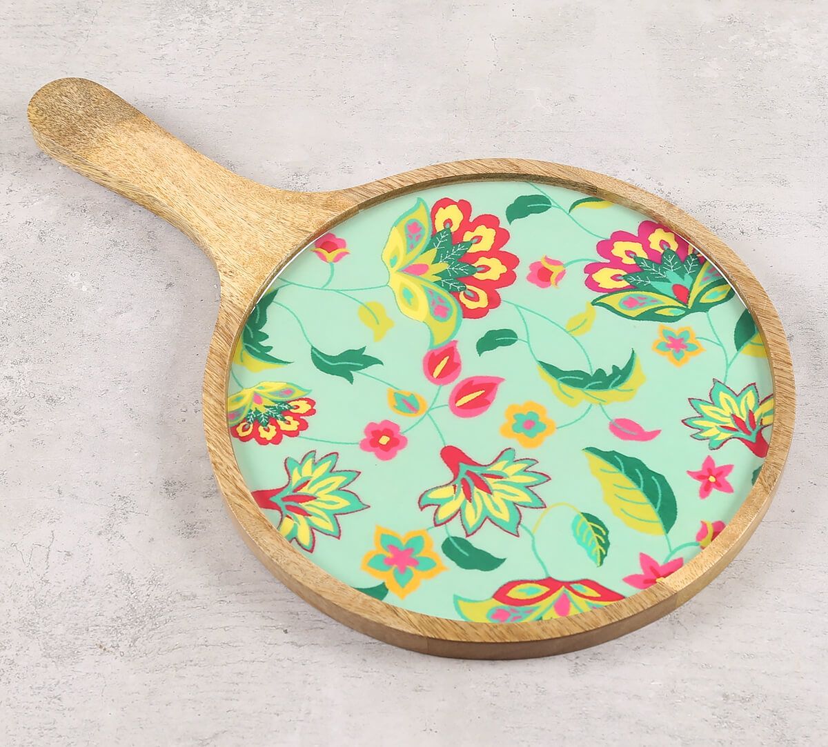 Neon Cyanic Pop Burst Round Serving Platter