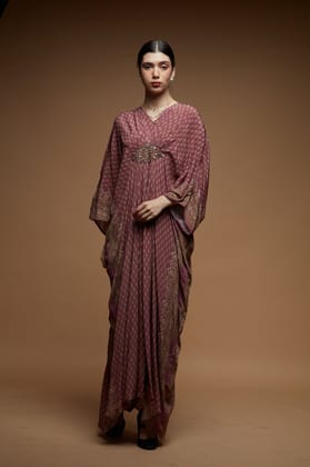 Pale Pink Color Kaftan-Free Size