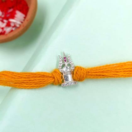 Pure 92.5 Silver Shivling Trishul Rakhi