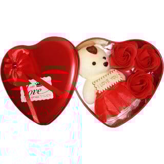 Eastern Club Valentine Day Teddy and Rose Gift Box Best Unique Gift for Love Ones (5 inch)