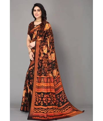 Sanwariya Silks Brasso Printed Saree With Unstitched Blouse Piece ( Black )