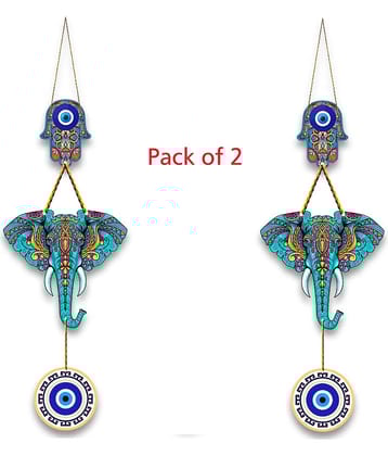 Positive Vibe Lifestyle Traditional Door Hanging 1 ft Multi ( Pack of 2 )