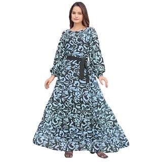 SARINKU Georgette Gown Dress for Women Stylish Western Gown Long One Piece for Girl and Women