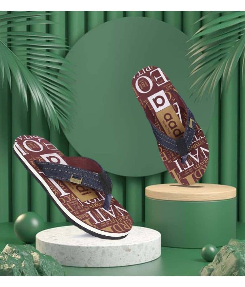 Aadi Maroon Men's Thong Flip Flop