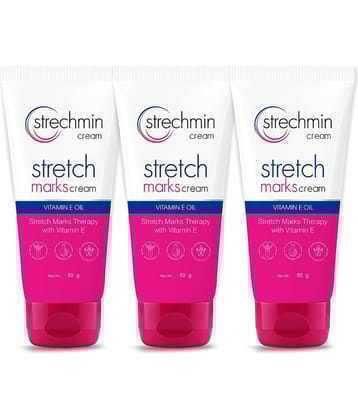 Stretchmin Stretch Mark Cream for Women with Vitamin E, Reduces Stretch Marks, 50g Each - Pack of 3