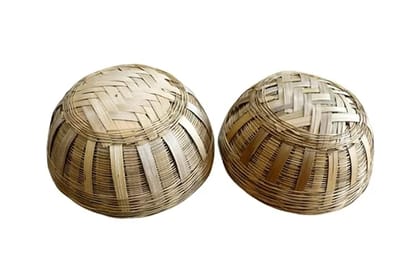 Handcrafted Bamboo Vegetable Basket with Handles