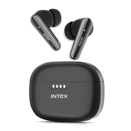 Intex Excel Buds ITW202 (ANC), Active Noise Cancellation 32dB, 40ms Low Latency, Quad Mic, Upto 50Hr Playback, 13mm Dynamic Driver for Deep Bass & Crystal Sound, Bluetooth v5.3, Type C Charging(Black)