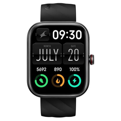 Fastrack Kruz Plus Smart Watch with 1.91" Inch Super HD UltraVU TFT Display with Functional Crown, Upto 7 Days Battery Life, Bluetooth- Black