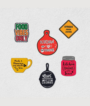 Phirki Studio Wood Fridge Magnet - Pack of 6