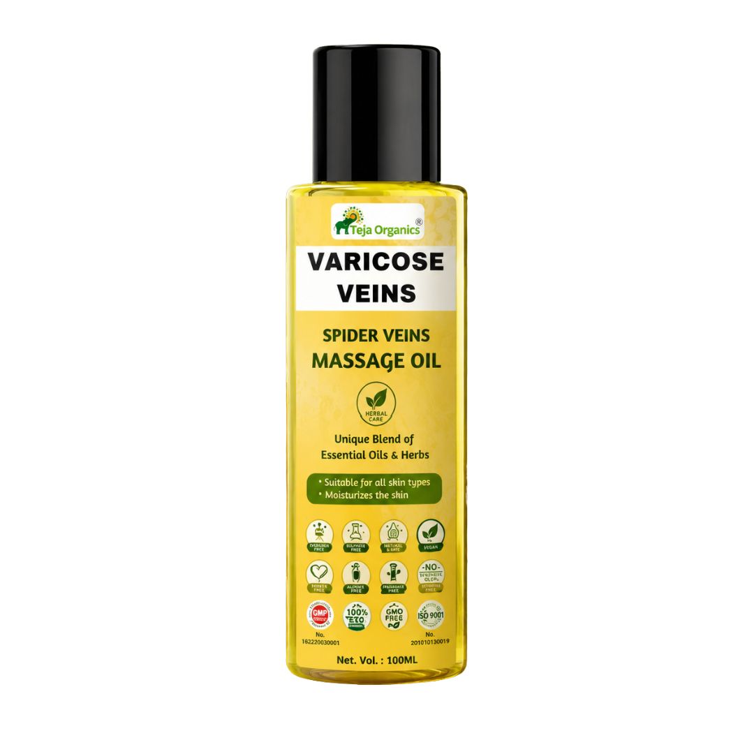 Varicose Veins Massage Oil 100ml (Spider Veins) |  Deep Penetrating Action | Improves Blood Circulation | Helps to reduce Pain; Inflammation; Swelling, Itching  in the legs