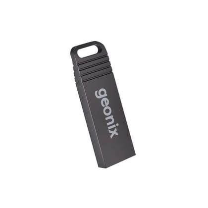 Geonix Pendrive 16GB, Metal USB 2.0 Flash Drive, Ideal for Data Transfer & Storage,(Black)