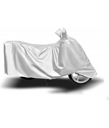 AutoRetail - Silver Dust Proof Two Wheeler Polyster Cover With (Mirror Pocket) for TVS Scooty Teenz (pack of 1)