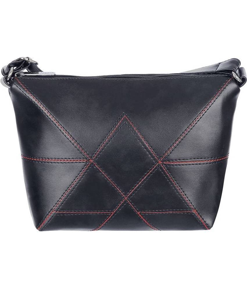 Leather Land Sling Bag P.U. Set of 1 ( Black )