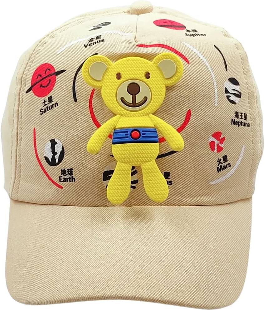 Zacharias Girl's Kids Cotton Beret Golf Cap kc-25 (Beige_1-4 Years) (Pack of 1)