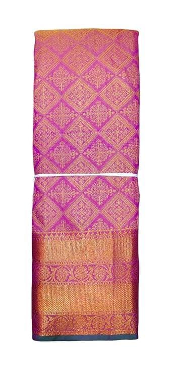 SREE KUMARAN Women's Kanchipuram Silk Pure Pattu Sarees With Blouse