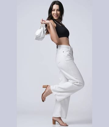 9x denims Women's Regular Fit High-Rise Jeans ( White )