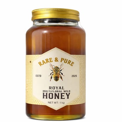 Ahil Outlets Royal Wild Multi Floral Forest Honey | Pure, Raw, Natural & Unprocessed Honey | Organic Wild Honey from Apis cerana indica Bees | Immunity Booster, Antioxidant Rich, No Added Sugar (1 KG)