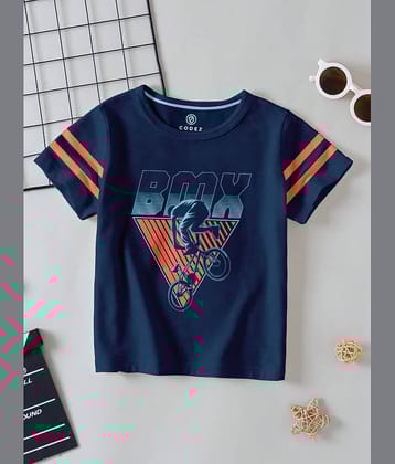 CODEZ Pack of 1 Boys Cotton Blend T-Shirt ( Navy )