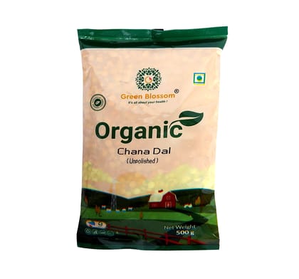 Organic Chana Dal  / Split Bengal Gram - 500g (Pack of 1) I Green Blossom (Weight - 500g) by green blossom agritech ventures private limited