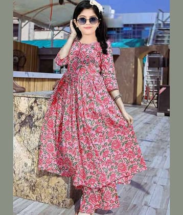 A TO Z CART Girls Rayon Kurti with Pants ( Pack of 1 , Pink )