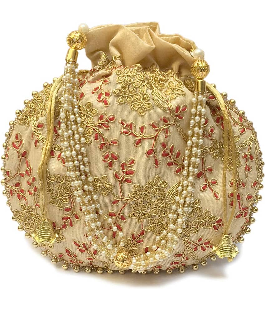 Bulbul Gold Silk Potli