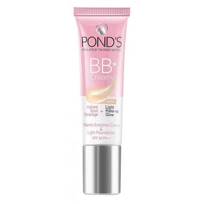 Pond's BB+ Cream Instant Spot Coverage + Light Make-Up Glow Natural SPF 30 Pa++ Light, 9 gm