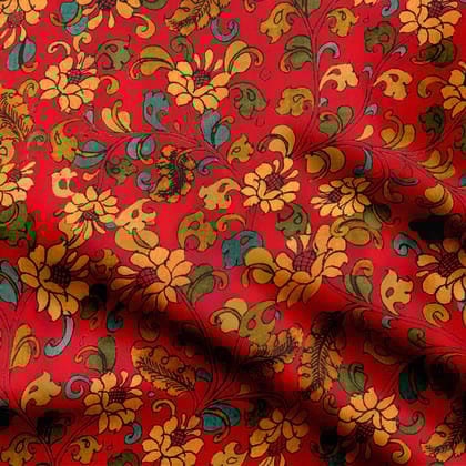 Red Vintage Kalamkari-Cotton