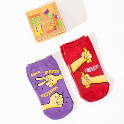 Thela Gaadi Rock Paper Socks (Pack of 2 Pairs)
