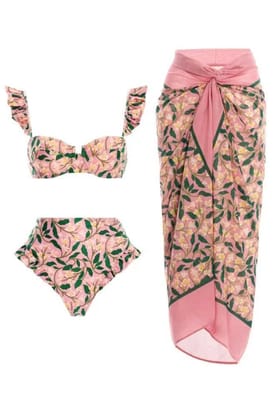 Susie Printed Swimsuit With Sarong-L-XL