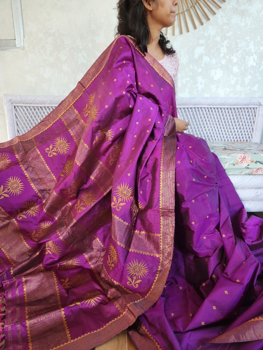 Mulberry Silk Saree/ Assam Paat Silk