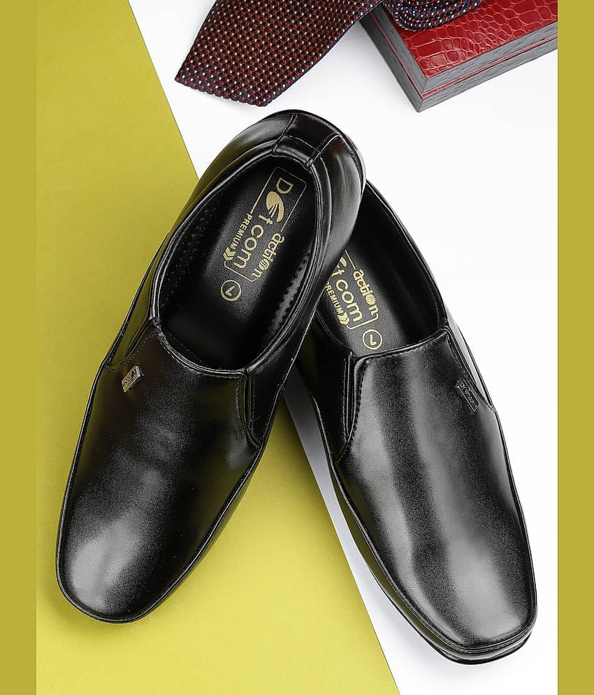 Action Black Men's Slip On Formal Shoes