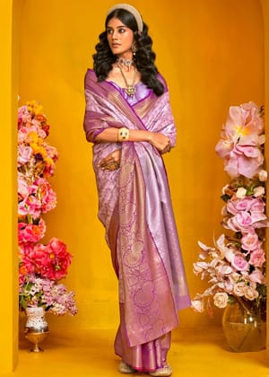 Purple Dual Tone Woven Kanjivaram Silk Saree