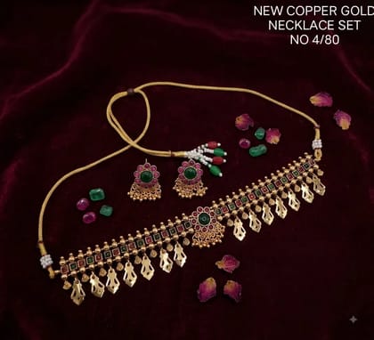 Copper gold necklace