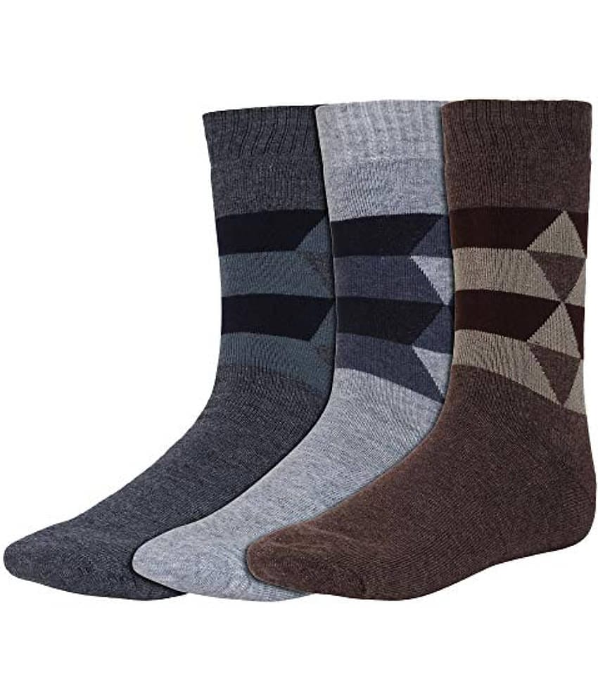 Creature - Woollen Men's Printed Multicolor Mid Length Socks ( Pack of 3 )