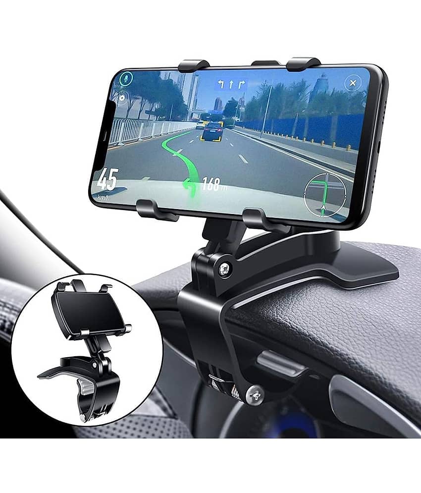 RAMDEV ENTERPRISE Dashboard & Windshield Single Clamp Car Mobile Holder - Black