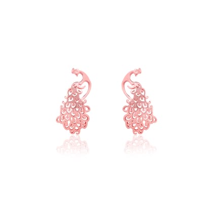 Rose Gold Lucky Charm Peacock Earrings