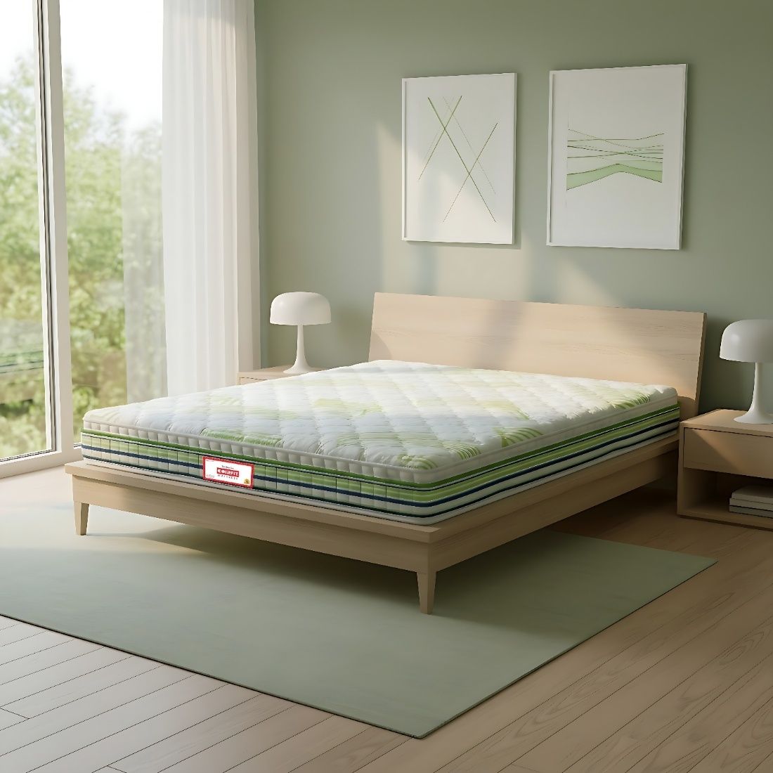 Coirfit  Alovera Spa Pillow Top With SRTX Technology 6 Inch King Size Convoluted Foam Mattress (72X70 Inches), 3-Zone Support, Aloe Vera Treated Fabric, with Memory Foam| 15-Year Warranty