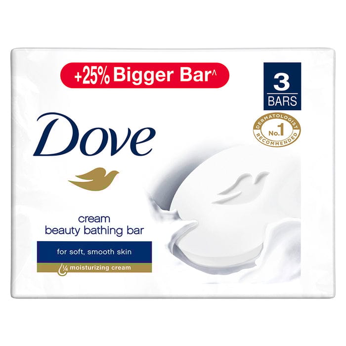 Dove Cream Beauty Bar - Soft|| Smooth|| Moisturised Skin|| 3x125 g