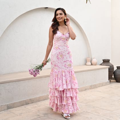 Petal Tiered Elegance Dress-XS