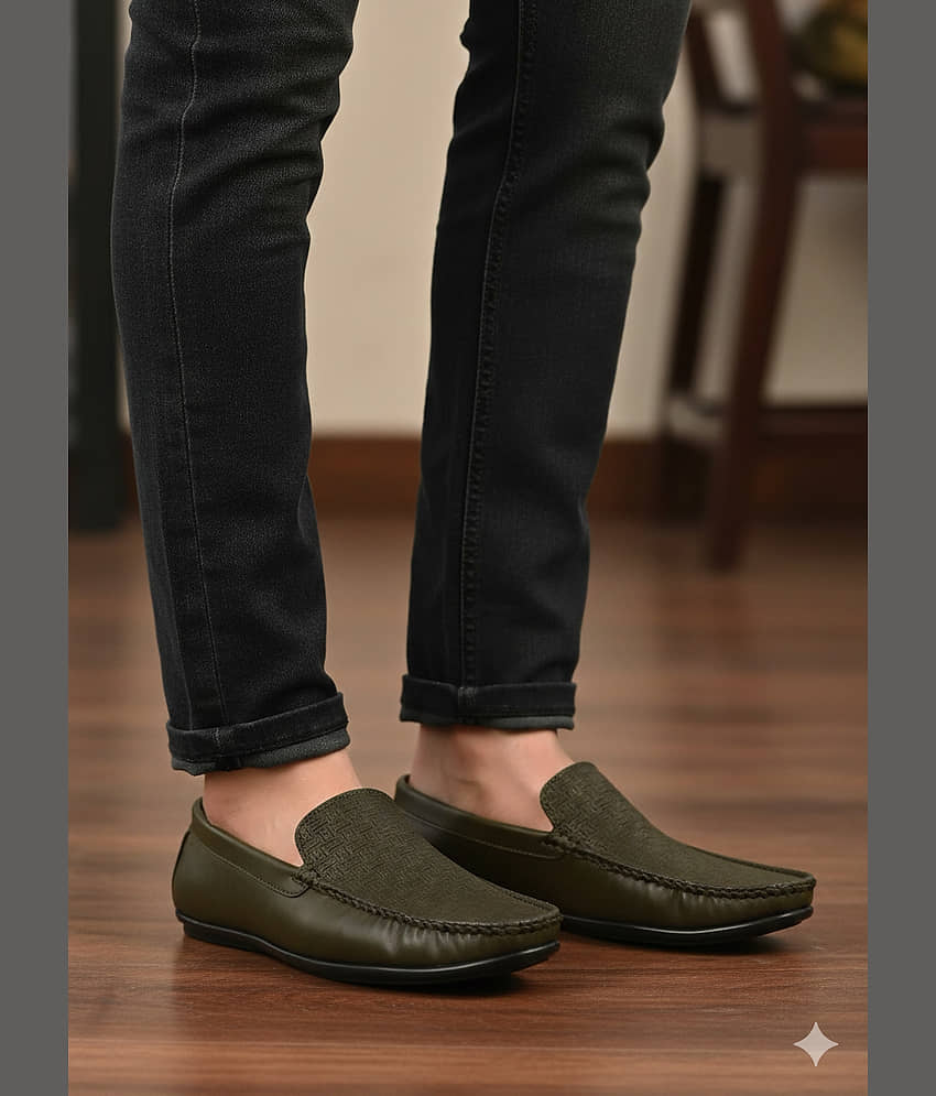 Sir Corbett Olive Men's Slip on Shoes