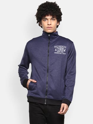 Men's Full Sleeves Winter Jacket - Navy Melange (NO EXCHANGE NO RETURN)-Large / Navy Melange