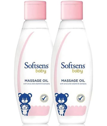 Softsens Baby Calming Massage Oil with Vitamin E, Coconut, Almond & Olive, 200ml, Pack of 2