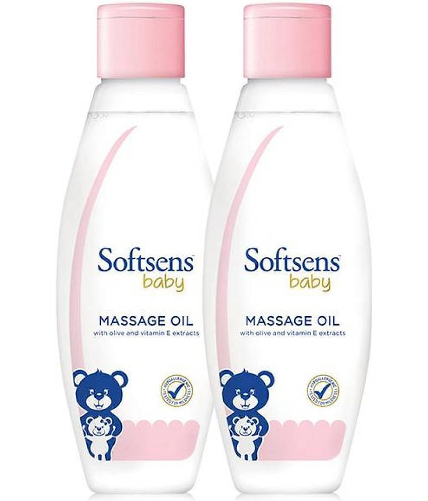 Softsens Baby Calming Massage Oil with Vitamin E, Coconut, Almond & Olive, 200ml, Pack of 2