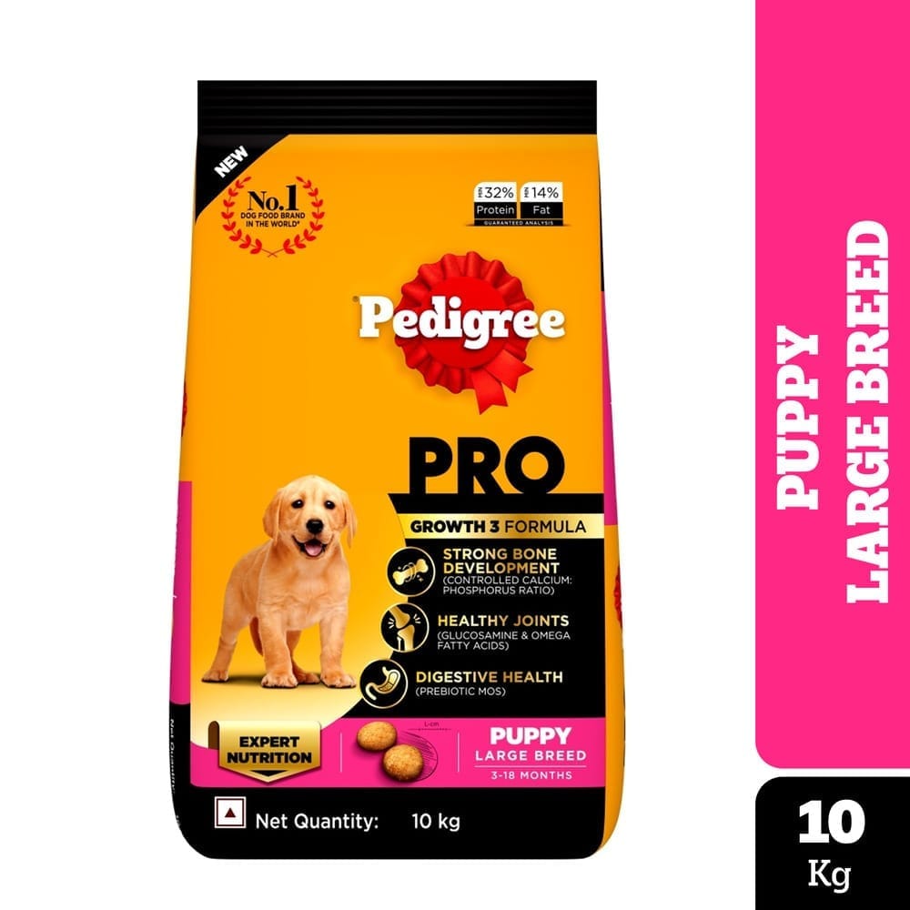 Pedigree PRO Puppy (3 to 18 Months) Large Breed Dry Dog Food 10kg