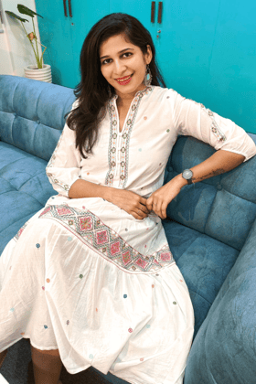 White one piece dress with embroidery work all over-XL