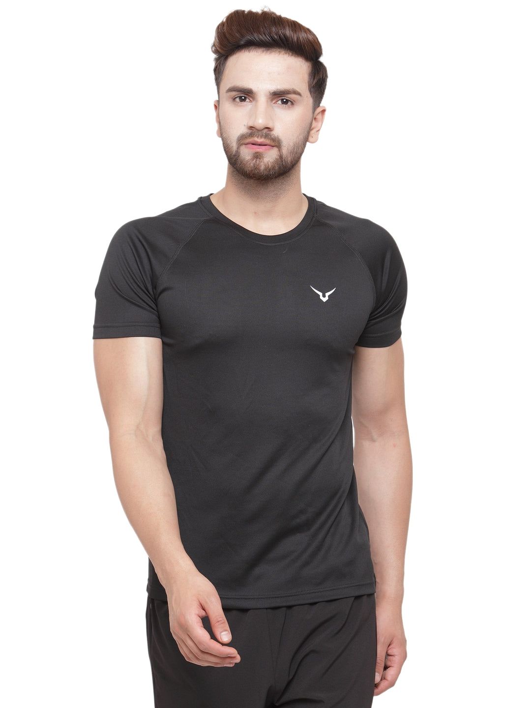Invincible Men's Solid Training T-Shirt-Black / S