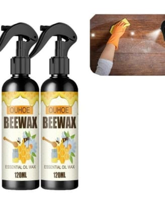 Organic Wood Polish - Natural Beewax 120ML-1. Beeswax for Furniture, Wood Polish and Conditioner for Long-Lasting Shine and Protection ( Pack of 2 )
